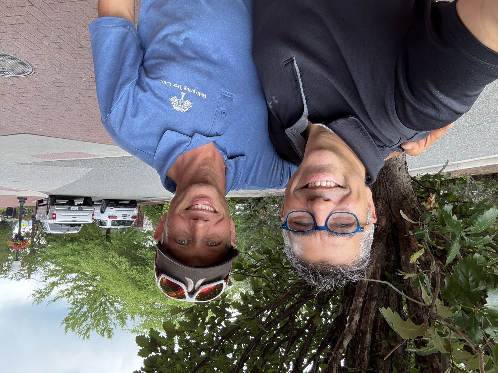 Buddy with a tree care client